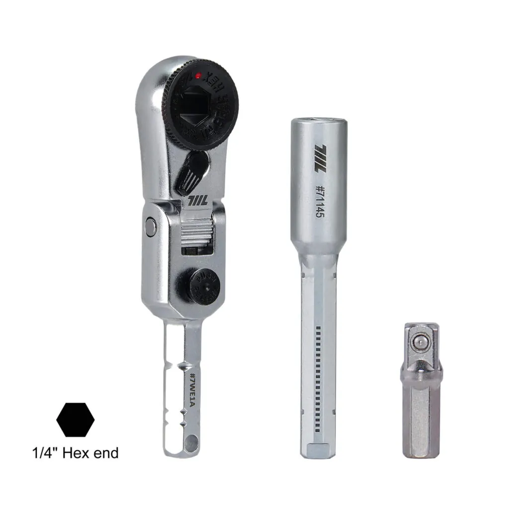 1/4 Inch Flex Head EDC Ratchet Wrench with T-Handle