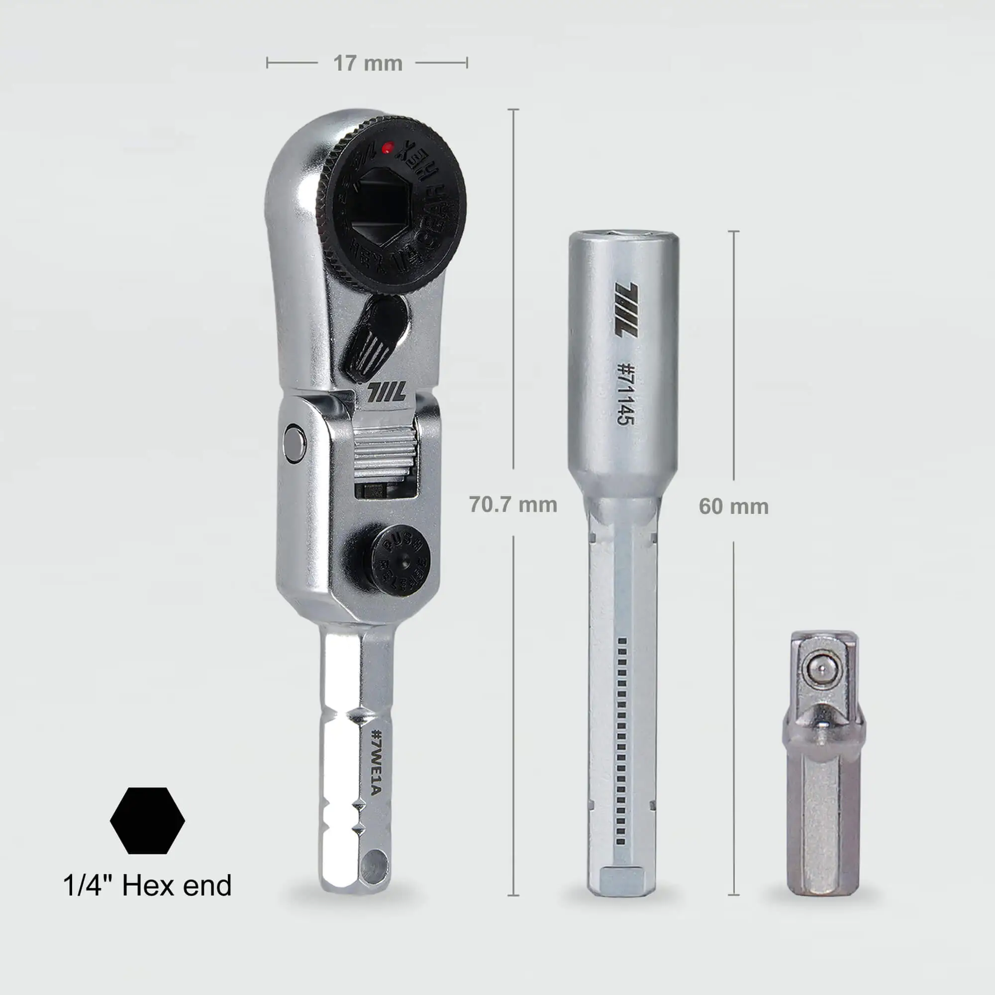 711L 1/4" Flex Head EDC Ratchet Wrench With T-Handle-2